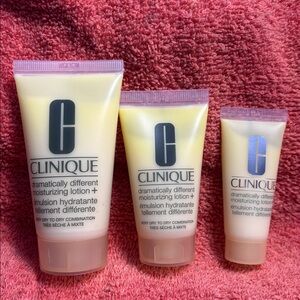 3 Clinique Dramatically Different Moisturizing Lotion+ 1.7 oz, 1oz & .5 oz